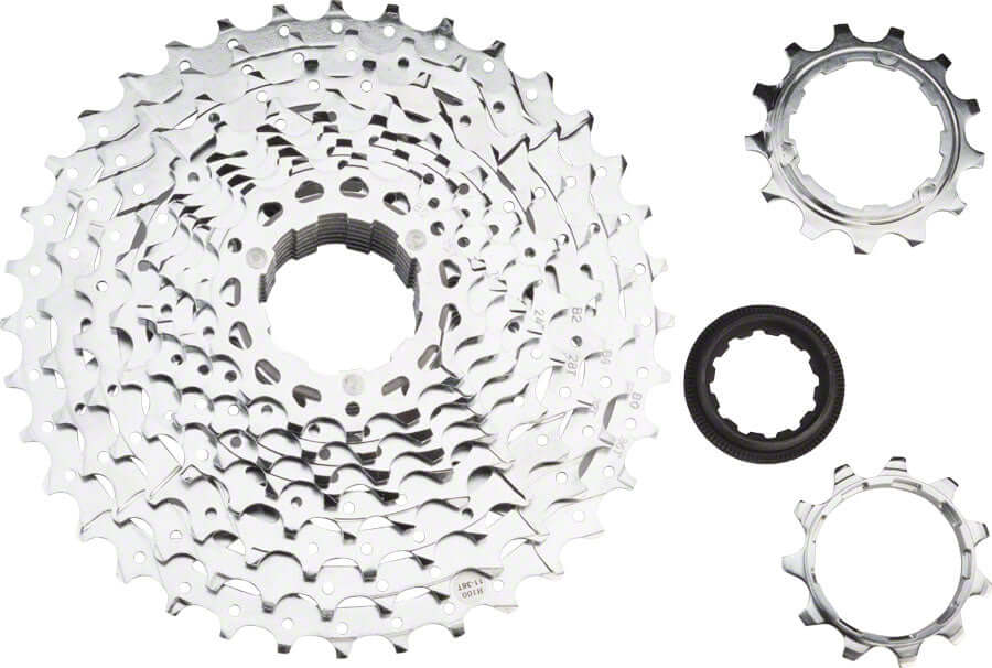 10 Speed Cassette, 11-36t, Silver, Chrome Plated MSH10