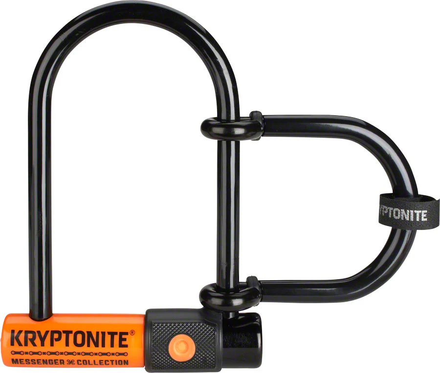 Kryptonite Messenger Mini Plus U-Lock - 3.75 x 6.5", Includes 3.25" Wheel Extender Shackle